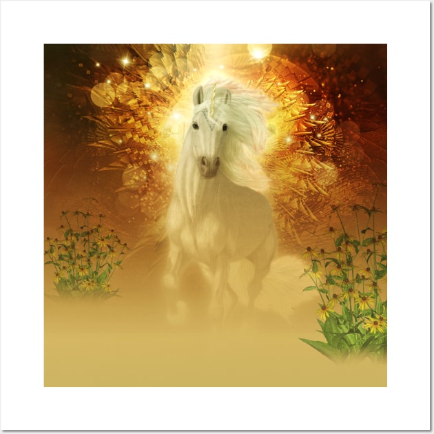 Awesome running white unicorn Wall Art by Nicky2342